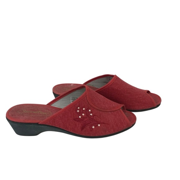 Semelflex Shelia Rouge SZ 40 Red Women’s Slides Sandals Open Toe - Picture 6 of 6